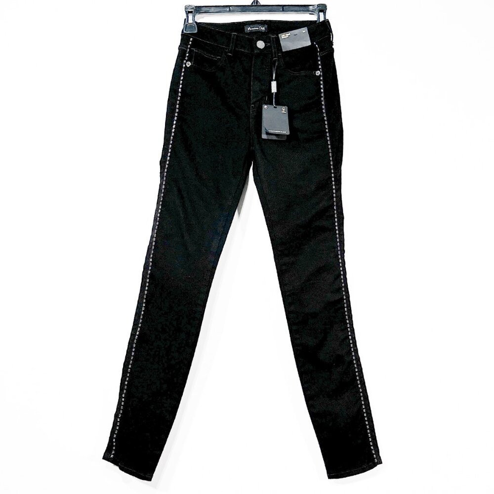 NWT Massimo‎ Duti Black Mid Rise Skinny Zipper Detail Jeans Size EUR 34/US 2
